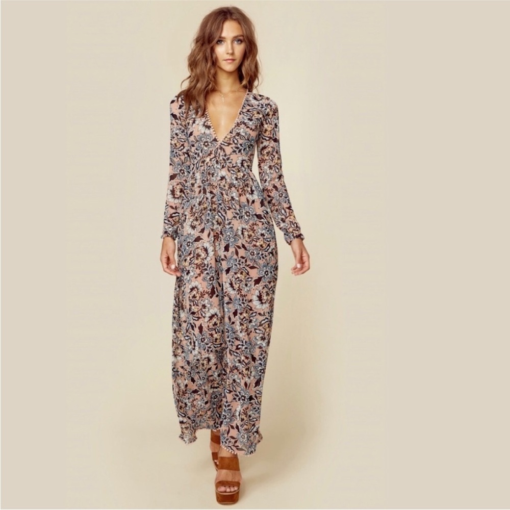 REVOLVE For Love and Lemons Gracie Floral Long Sleeve Maxi Dress Size Small